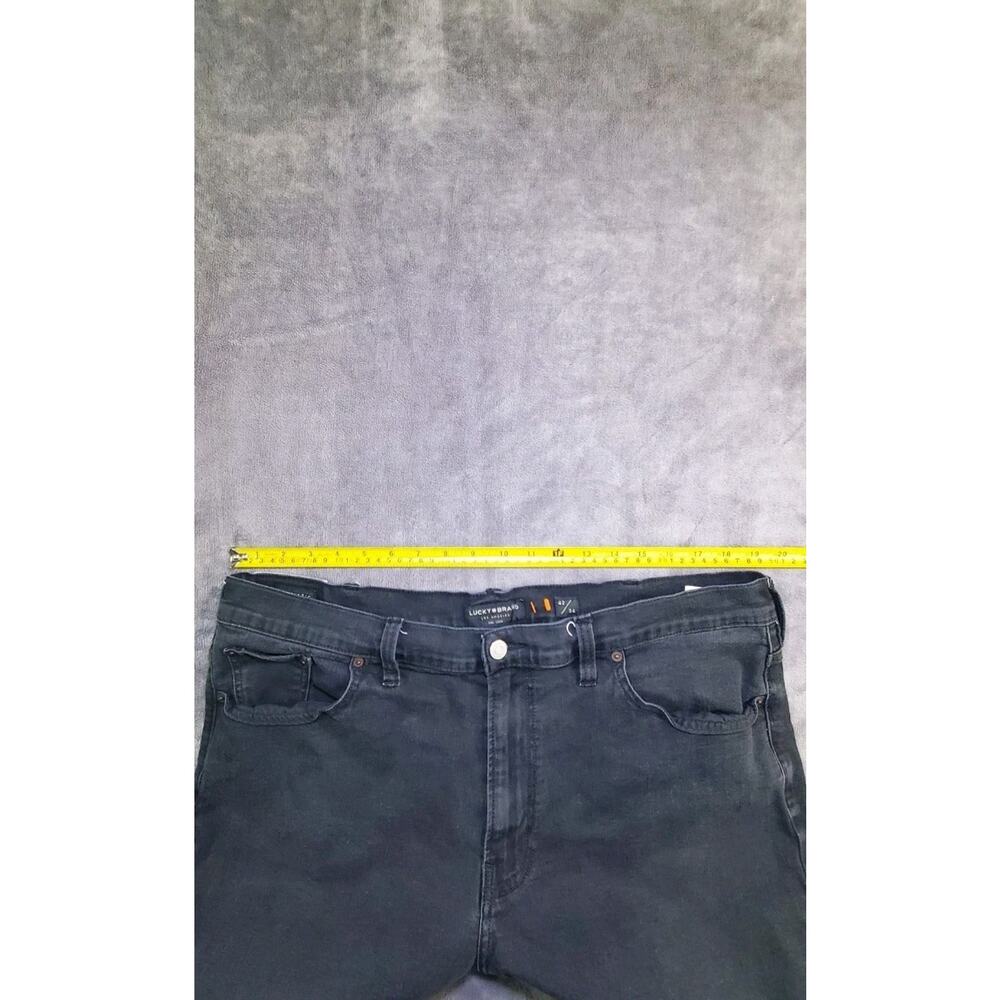 Lucky Brand Mens Sz 42/34 Athletic Fit Straight Leg Jeans Black Wash Denim C32 - Picture 6 of 12